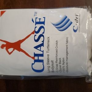 Chasse White Long Sleeve Turtleneck Bodysuit